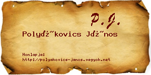 Polyákovics János névjegykártya